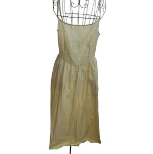 Gap Yoked Yellow Flare Dress Small Medium Drop Waist